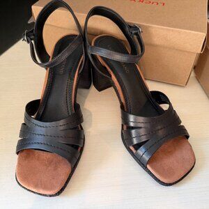Lucky Brand Black Fanesa Strappy Heeled Sandals